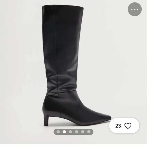 Mango Genuine Leather Boots with Kitten Heel and Square Toe - Picture 2 of 10